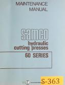 Samco-Samco 60 Series, Hyddraulic Cutting Press, Operations Manual-60-01